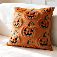 Fall Pumpkin Maple Leaf Pillow Covers – Soft Plush Autumn Decor