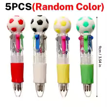 1/2/3/4/5PCS Cute Soccer Four-color Ballpoint Pen Cartoon Multi-color Mini Journal Writing Pens Boy Kids Stationery