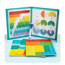 Montessori Magnetic Fraction Learning Math Toy Montessori Arithmetic Teaching Aids Wooden Book Educational Toys For Children