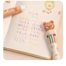 1/5/10pcs 10 color kawaii teddy bear cartoon press pen multi-color color pen student supplies stationery press ballpoint pen