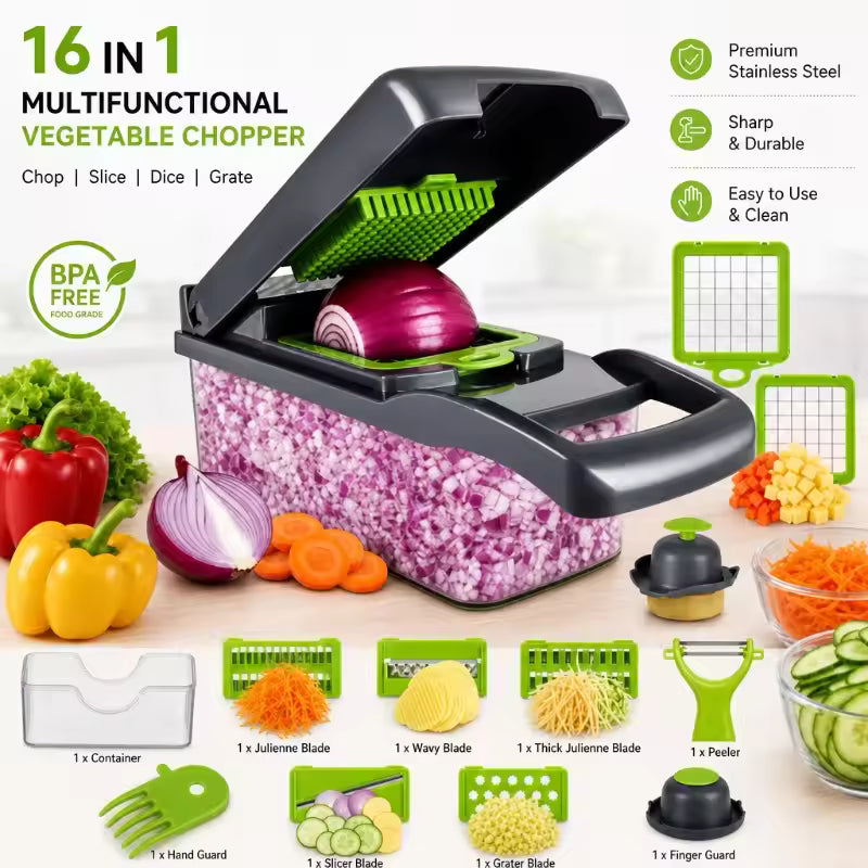 Multifunctional Vegetable Chopper & Slicer