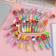 10Pcs Cute 4 Color Multicolor Ballpoint Pens