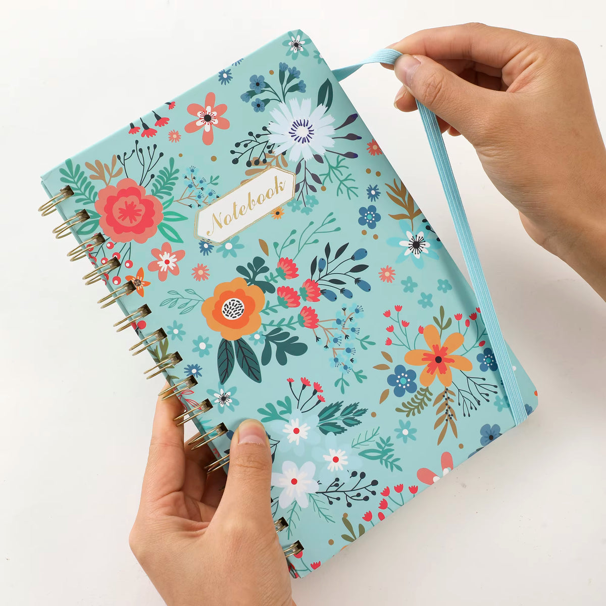 Cute Floral Spiral Notebook – Hardcover Women’s Diary 5.5 x 8.3 Inch