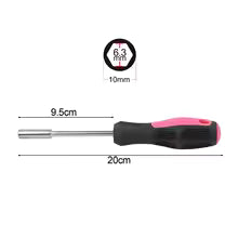1PC Red Magnetic Bit Holder Screwdriver Handle 1/4 Inch 6.35mm Hex Drive Hand Tool