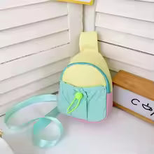 Cute Nylon Kids Chest Bag Stitching Color Lightweight Shoulder Bag Crossbody Bag Outdoor