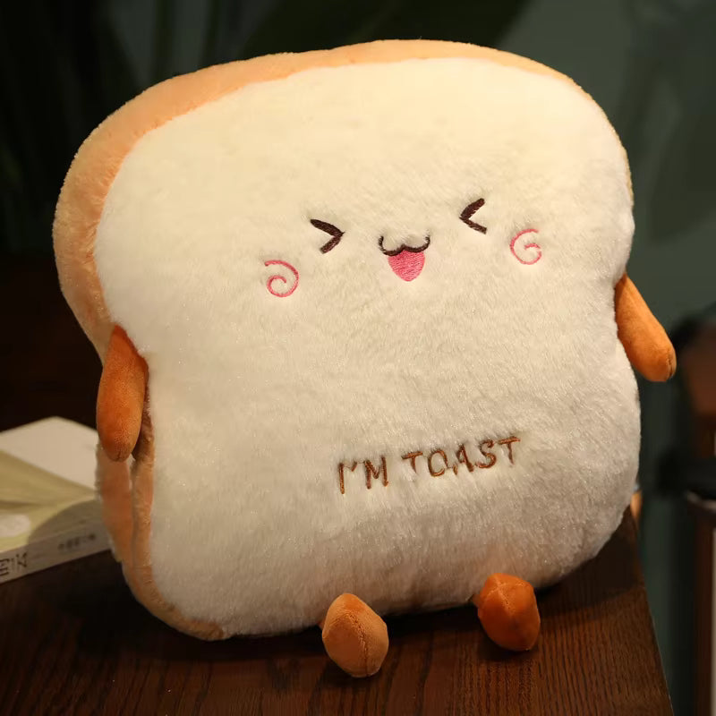 35cm Toast Bread Plush Pillow, Soft Stuffed Toy