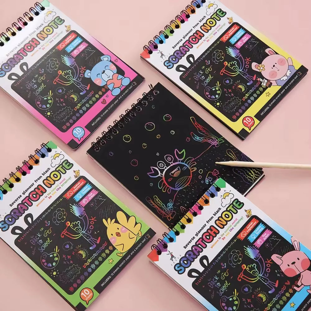 Rainbow Scratch Art Paper Set for Kids