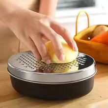 Double-Sided Stainless Steel Cheese Grater – Shredder with Container & Lid