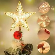 15cm Christmas Tree Decoration Stars Warm White Lights Home Room Decor