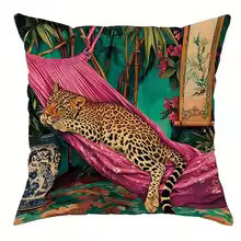 Home Decor Leopard & Tropical Floral Decorative Pillow Covers Pattern