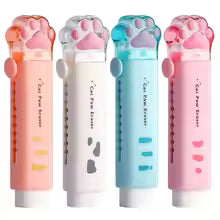1/4PCS New Kawaii Cat Paw Rubber Erasers Retractable Pencil Eraser for Kids Students School Home Office Writing Drawing