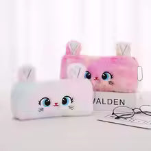 Cute gradient kitten pencil case with large capacity and high aesthetic value
