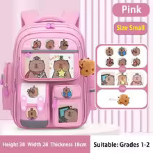 Capybara School Backpack, Waterproof Kids Backpack, Large Capacity Student Book Bag