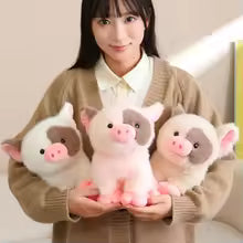 Cute Piglet Plush Toy Fluffy Sitting Pig Stuffed Animal