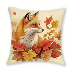 Autumn Fox Pumpkin Pillow Cover – Fall Decor