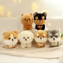 Lifelike Puppy Plush Toy, Fluffy Small Dog Stuffed Animal