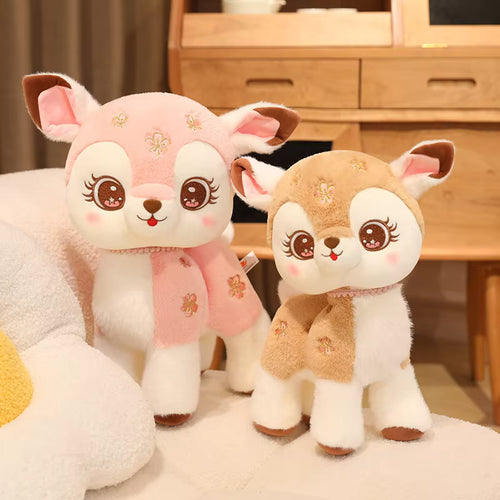 15-40cm Cartoon Christmas Deer Plush Toy Sika Deer Elk Pillow