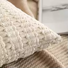 Soft Corduroy Stripe Pillow Cover 40x40CM – Farmhouse Boho Sofa Decor