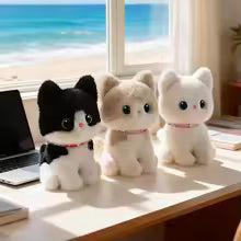 20/25/35cm Black Siamese Cat Plush Toy, Kawaii Stuffed Animal