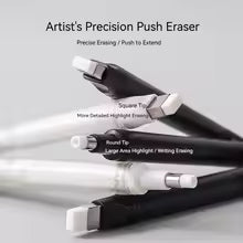Push Type Pencil Eraser for Drawing & Writing