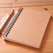A5 A6 Spiral Sketchbook – 50 Sheets Kraft Paper Blank Drawing Notebook