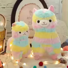 20cm Rainbow Alpaca Plush Toy, Soft Stuffed Animal