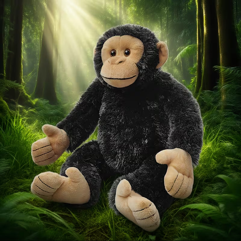 Realistic Orangutan Stuffed Animal Sitting Plush Toy 10 Inch
